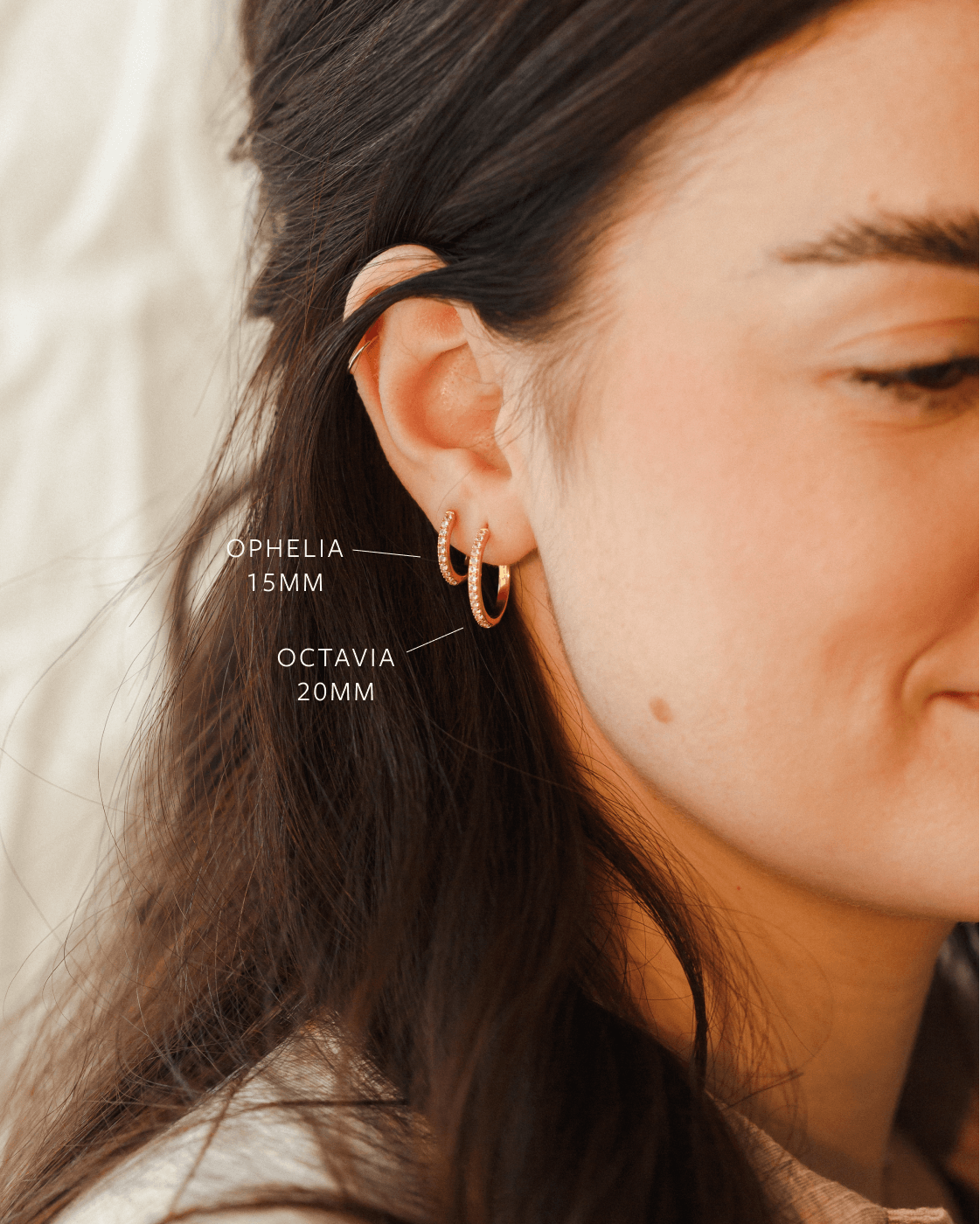 Octavia White Sapphire Hoops