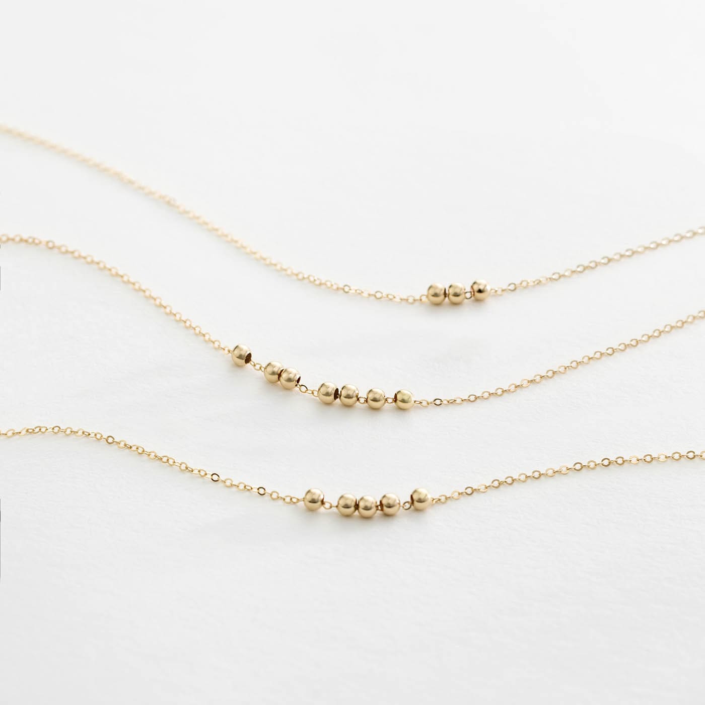 GLDN Friendship Beads Necklace 14K Gold Fill / 4 Beads