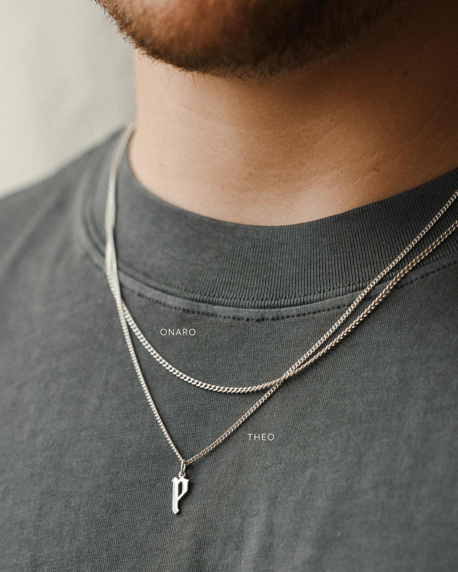 Gothic letter 2025 initial necklace