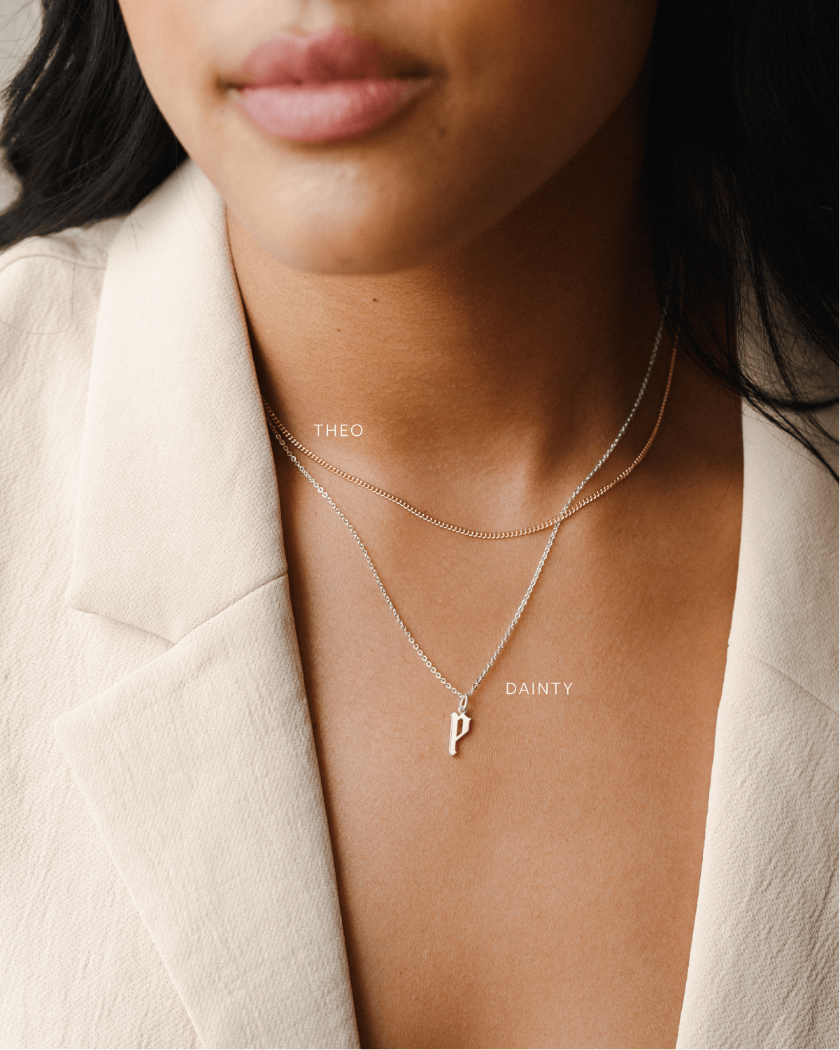 Gothic initial 2025 necklace gold