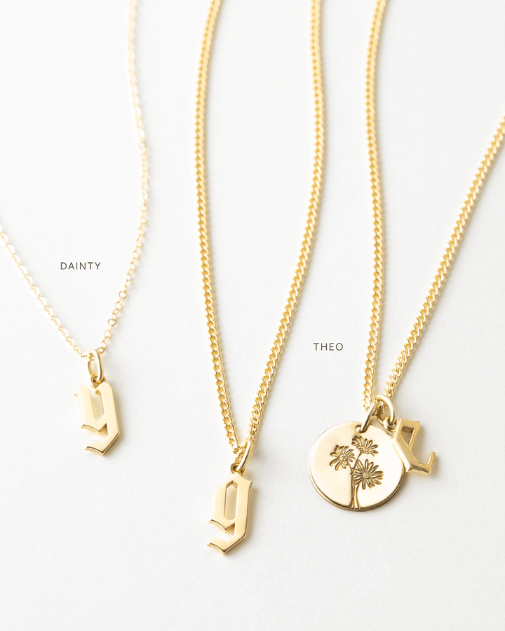 Gothic Initial Pendant