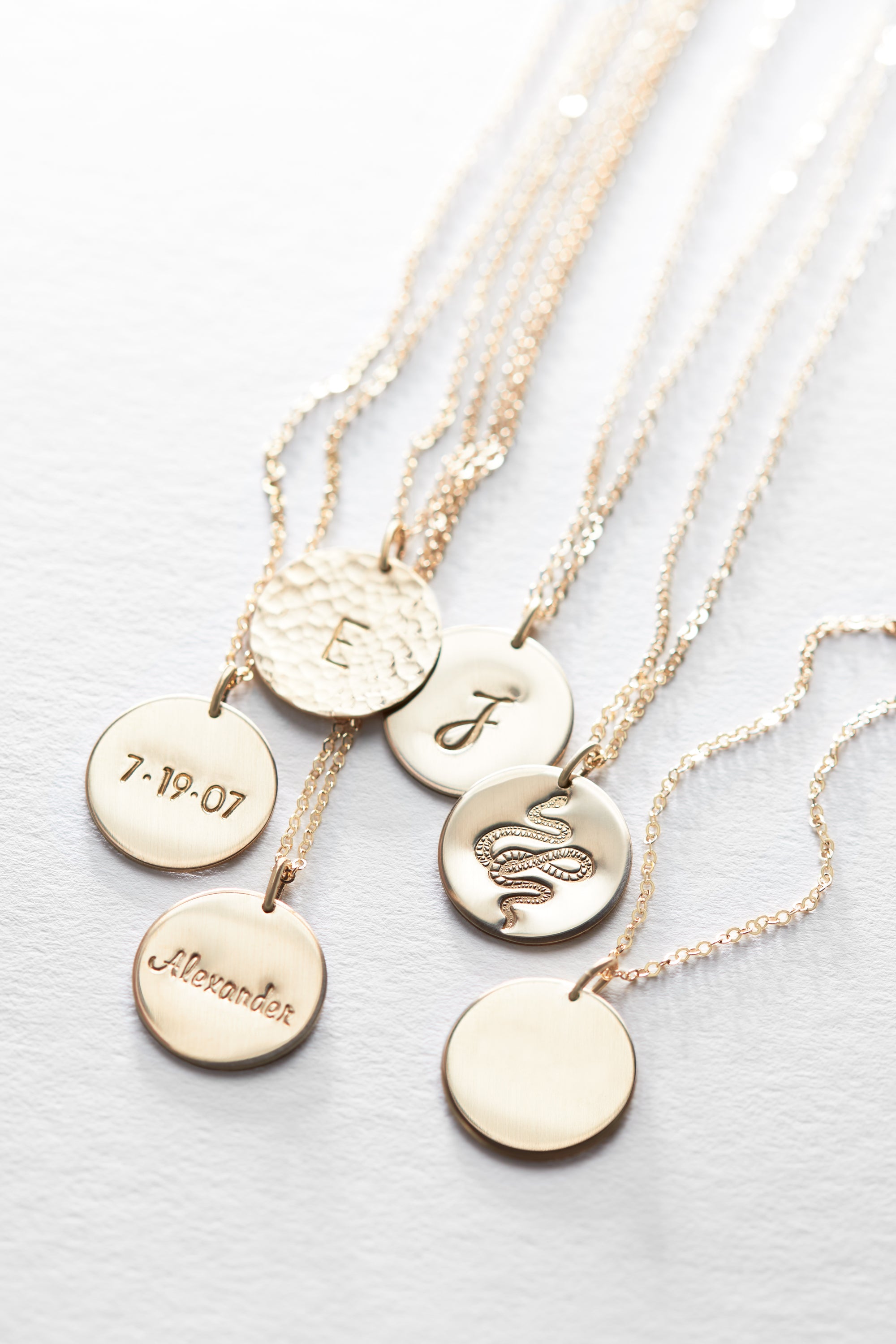 Double Sided Solid Gold Disc Initial Necklace By LINDSAY PEARSON |  notonthehighstreet.com