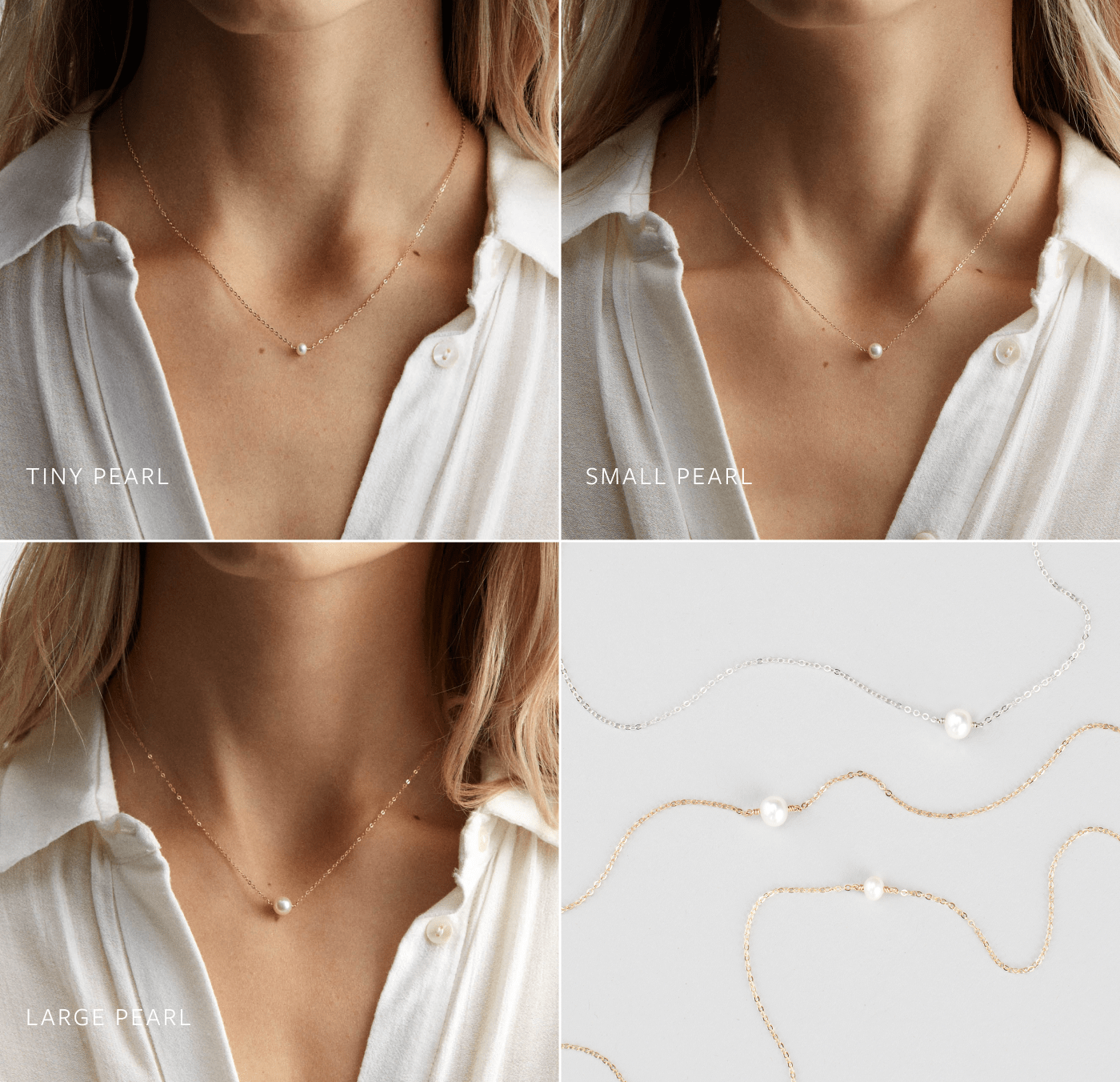 Emanco New Imitation Pearl Necklace Round Small Pearl Multi Size White Pearl  Stainless Women's Clavicle Chain - Necklace - AliExpress