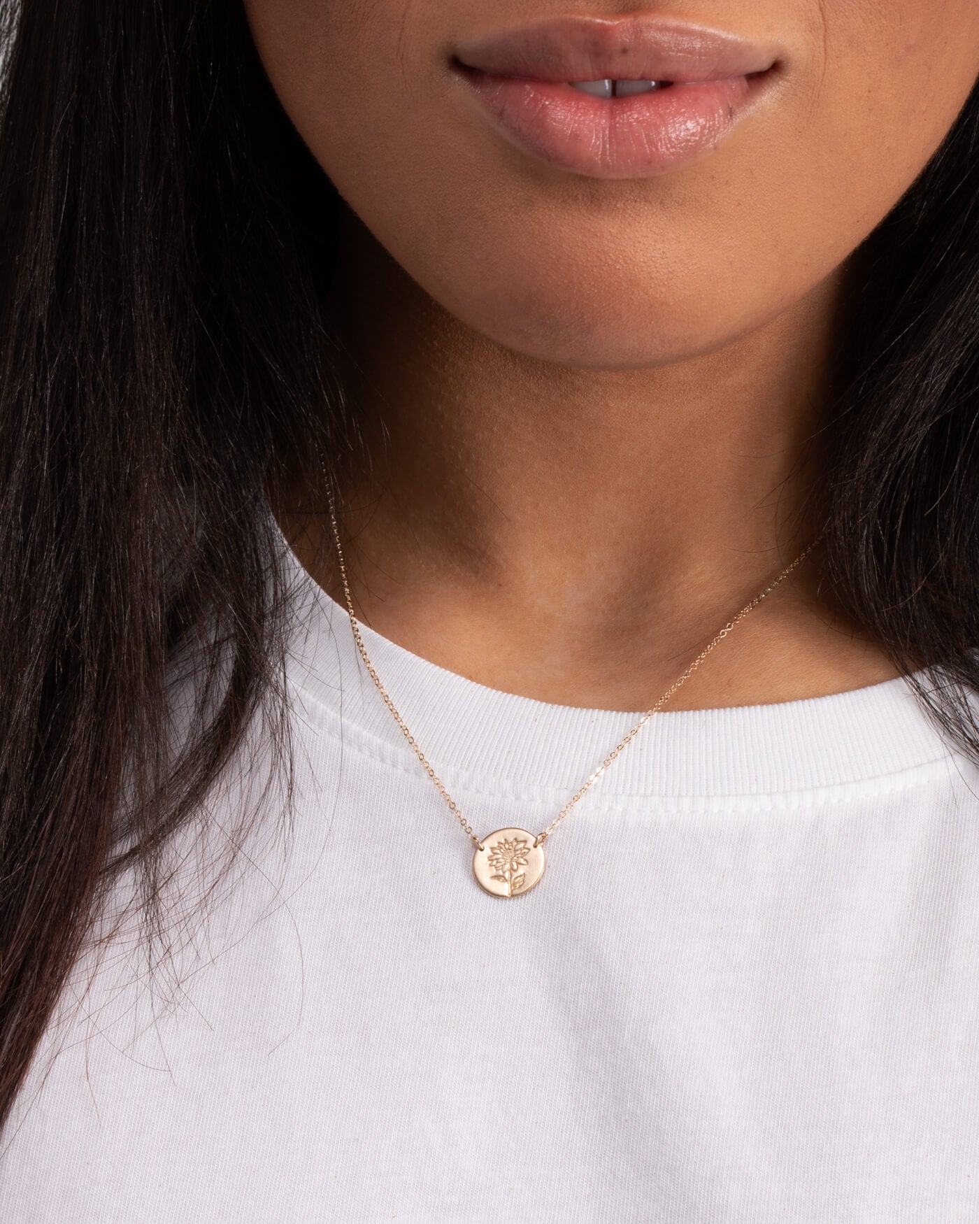 GLDN Small Flower Personalized Necklace 14K Gold Fill / Daffodil