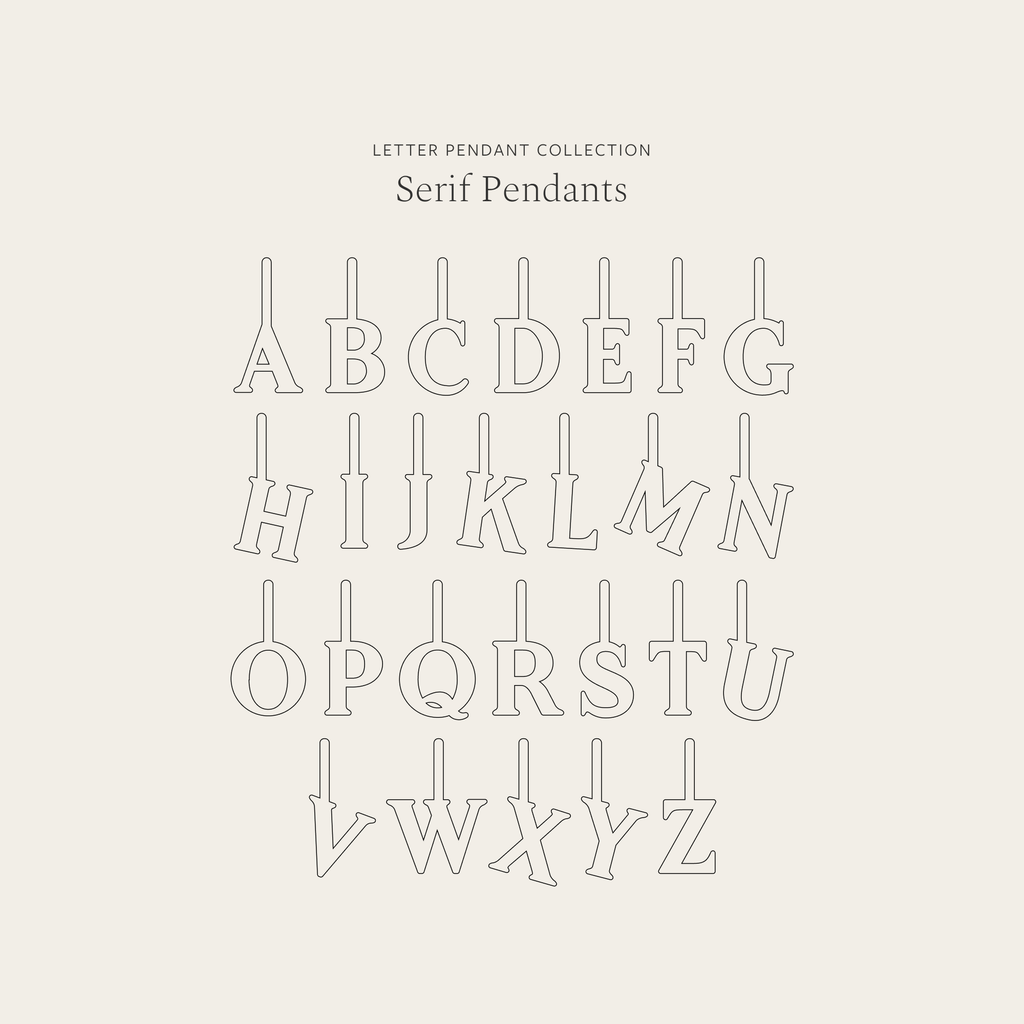 Dainty Serif Initial Necklace
