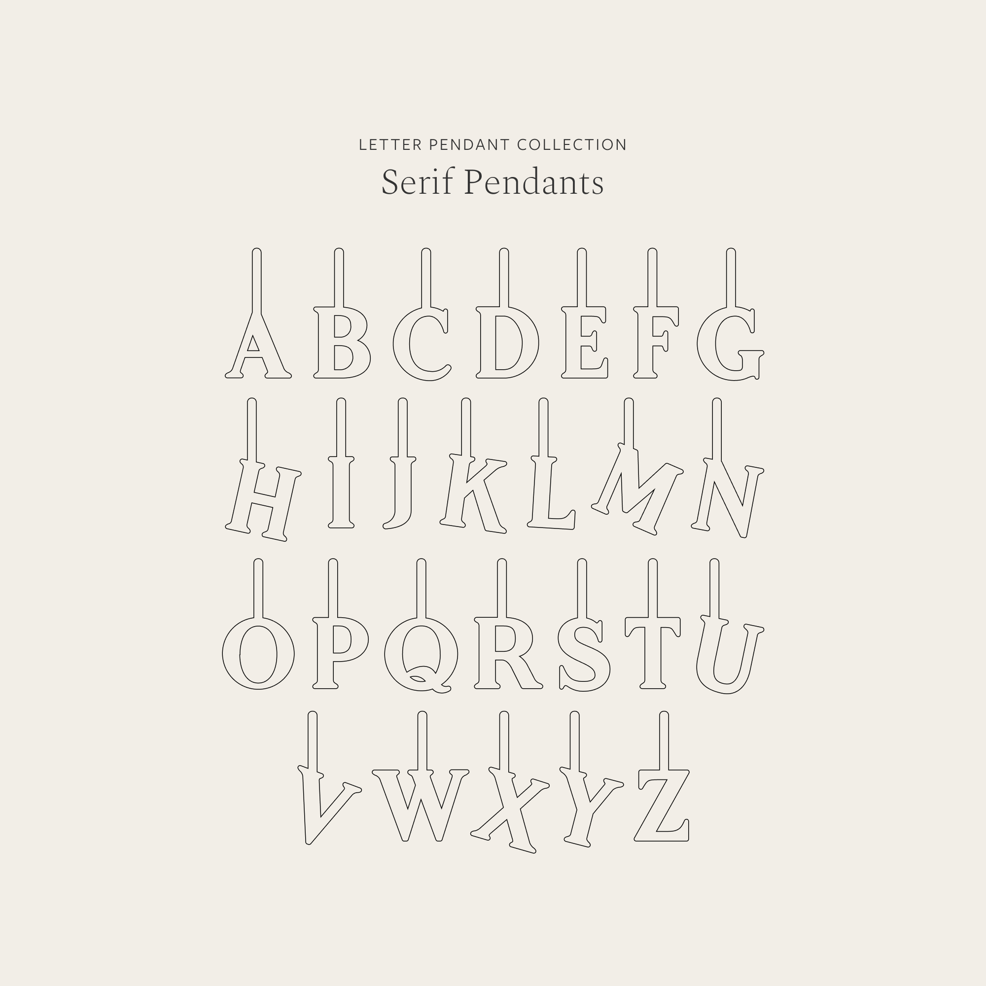 Dainty Serif Initial Necklace