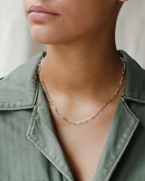 ☆【VINTAGE HOLLYWOOD】☆Galaxy Ball Bold Chain Necklac.e☆ Bold Paperclip Chain — GLDN
