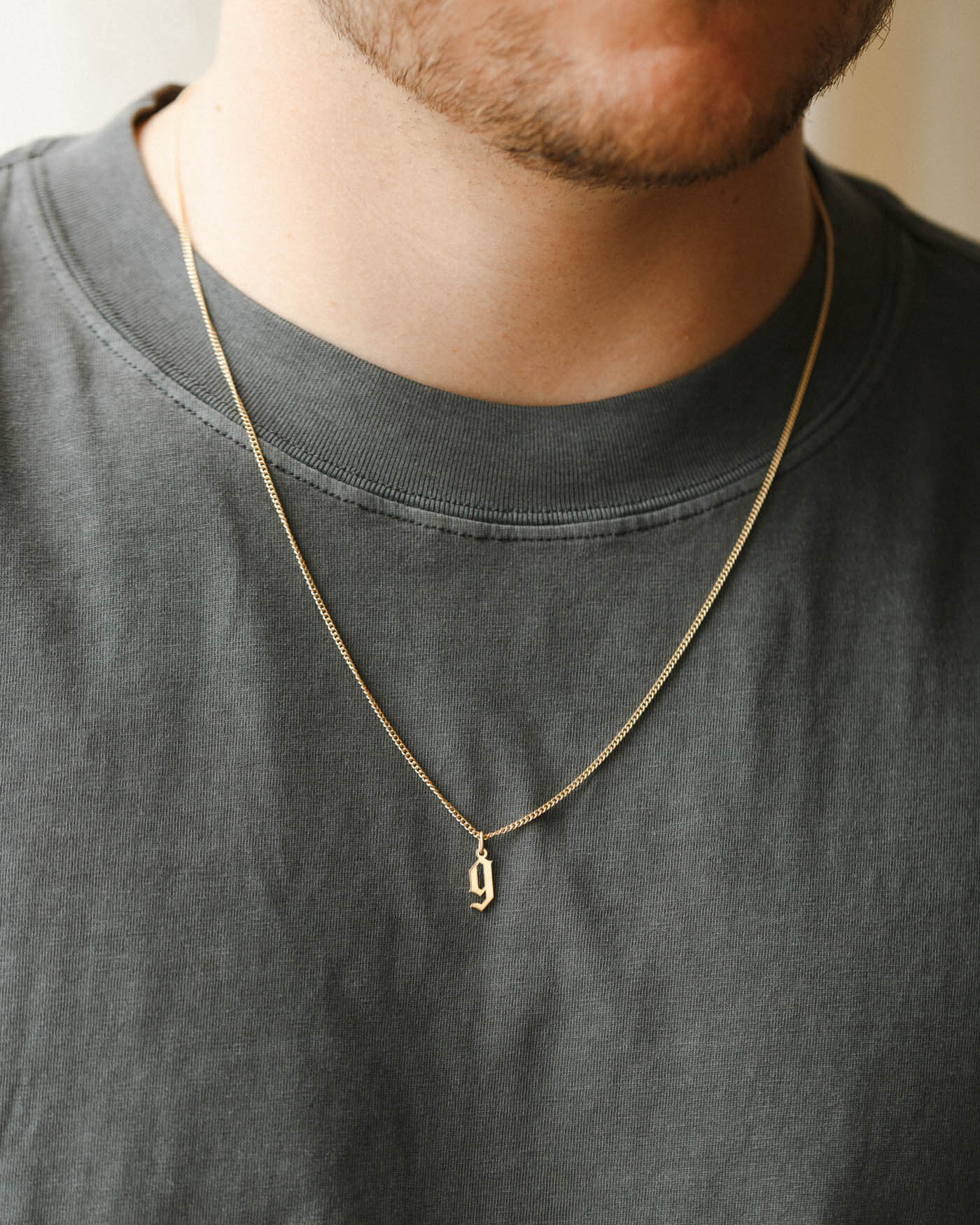 Bold Gothic Initial Necklace