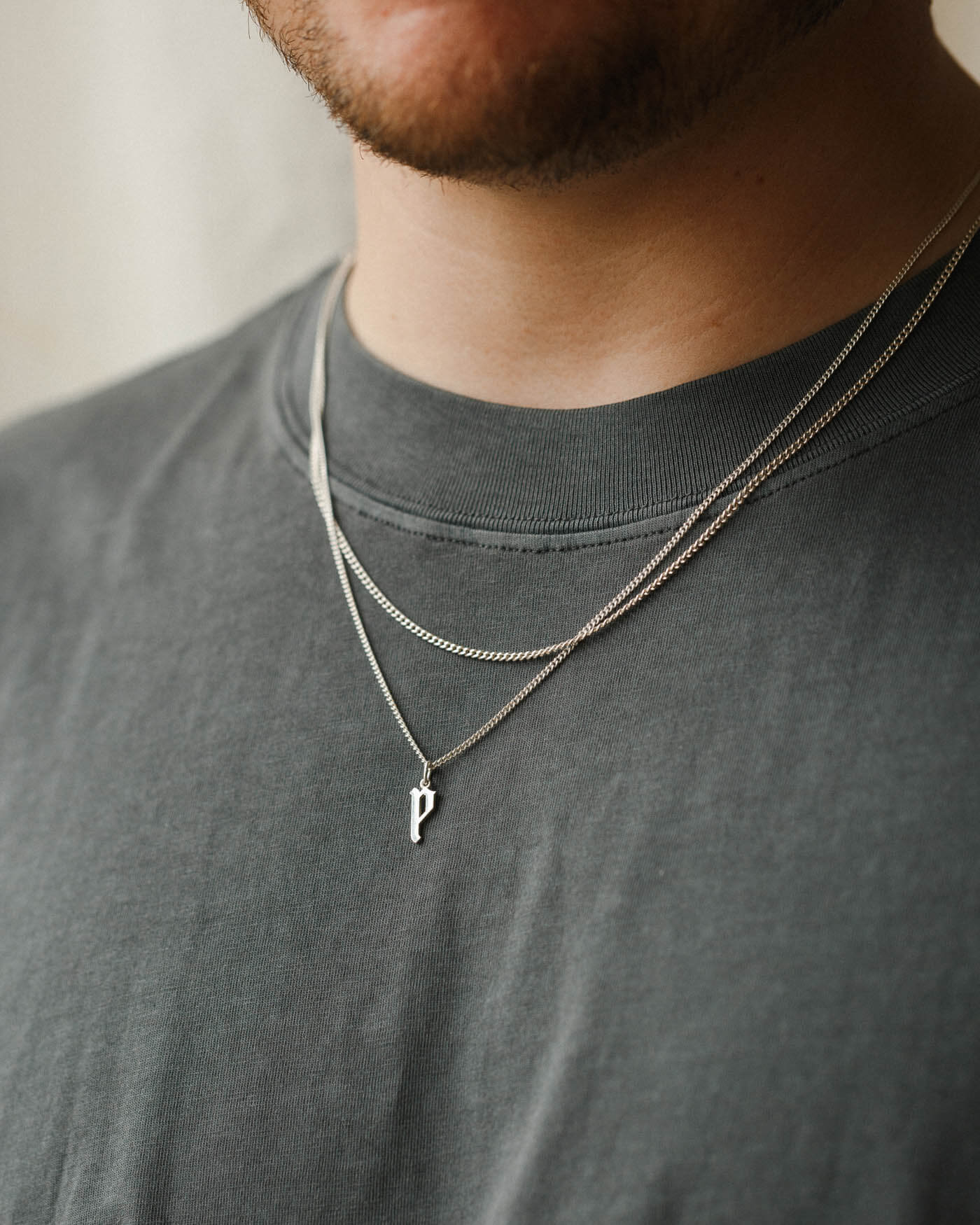 Bold Gothic Initial Necklace