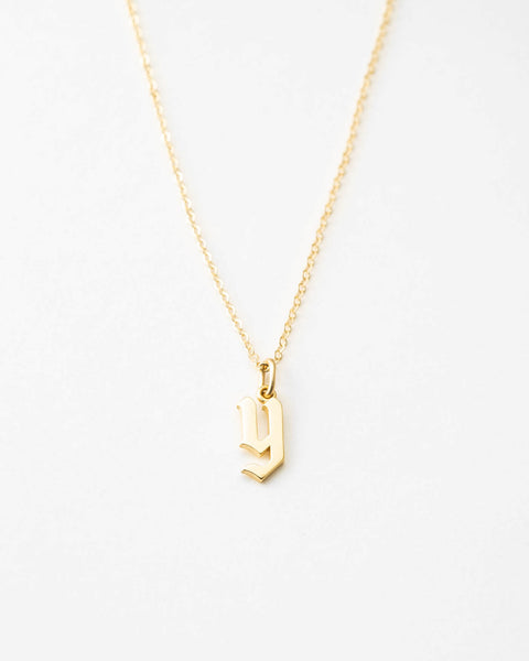 LILI CLASPE | Gothic Initial Charm Necklace in Gold| FashionPass