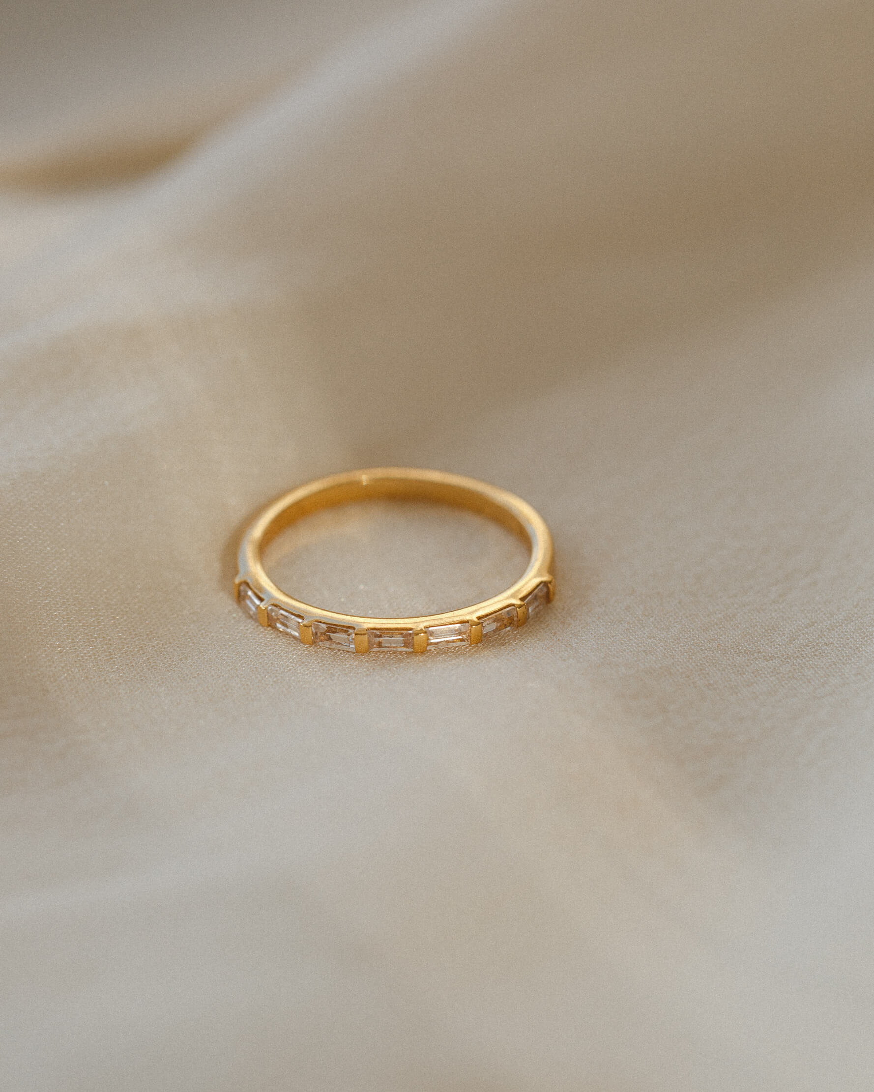 Deco White Sapphire Ring