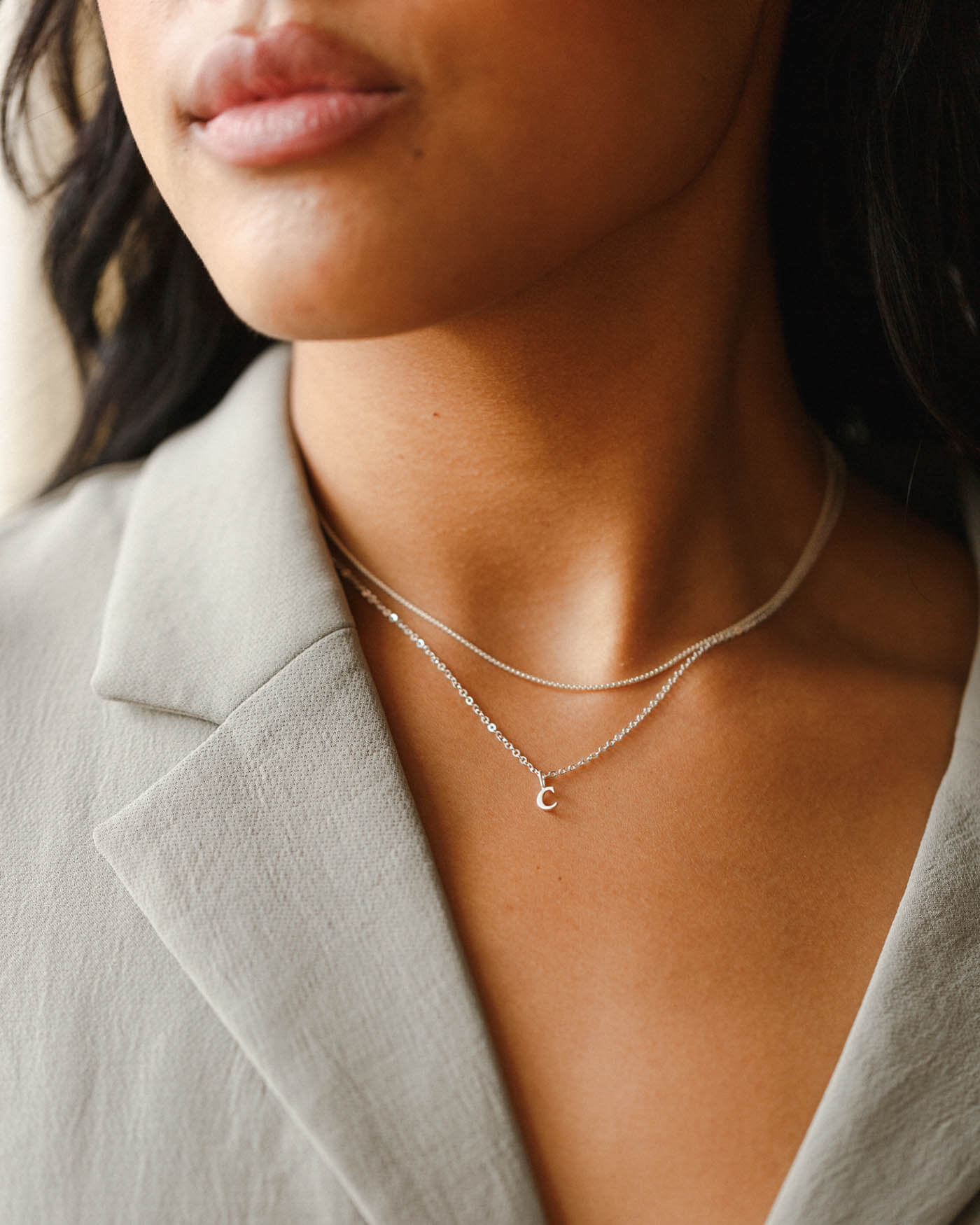 Buy Dainty Serif Initial Necklace Online — GLDN — GLDN