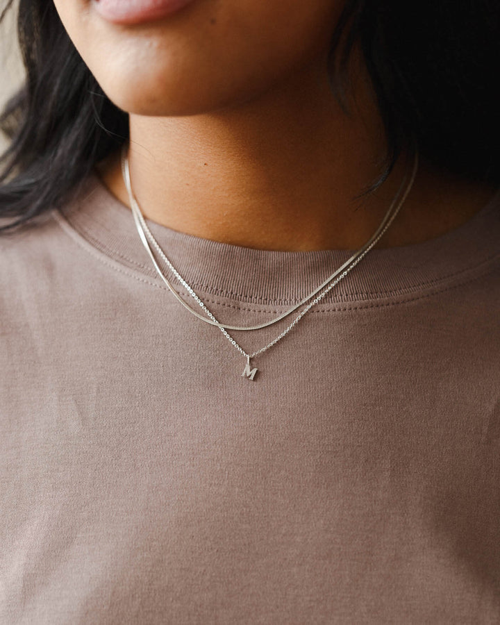 Dainty Serif Initial Necklace