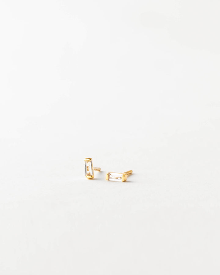 Deco White Sapphire Studs